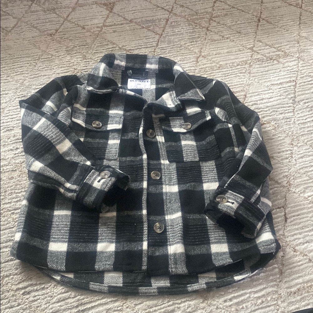 Plaid Black and White Kids jacket M